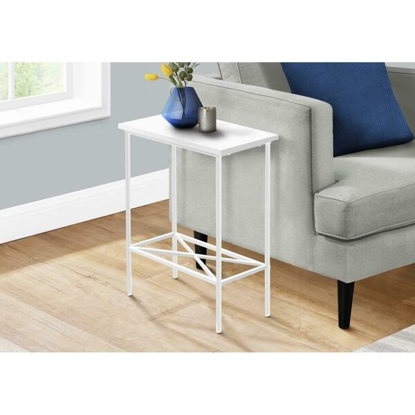 Daphnes Dinnette 24 in. Contemporary Accent Table, White DA3071235